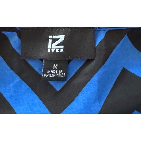 IZ Byer Chevron‎ Print Tunic - Blue Black Casual Career - Size M - Picture 3 of 4